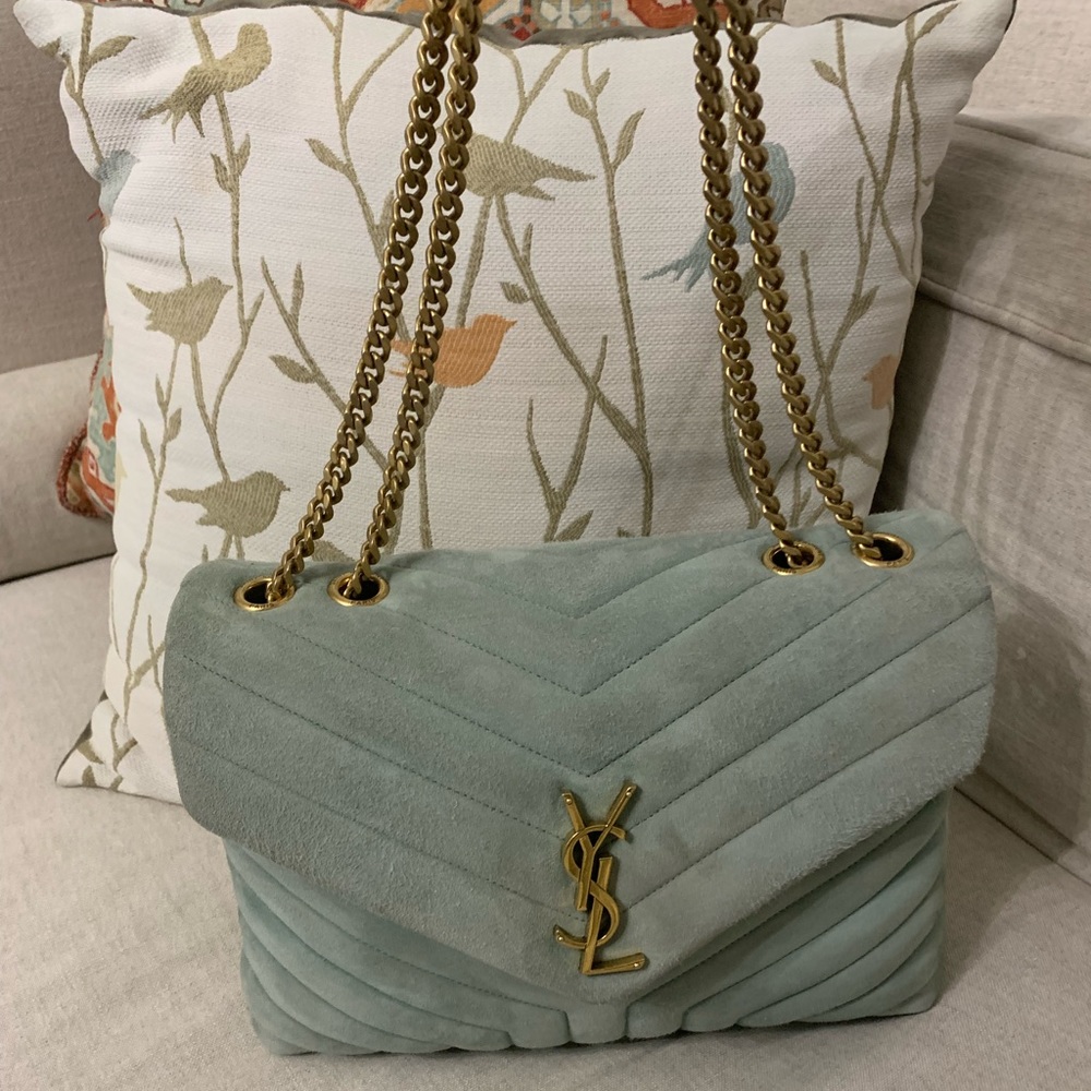 SAINT LAURENT Medium LouLou Quilted Suede Shoulder Bag - Picture 2 of 15